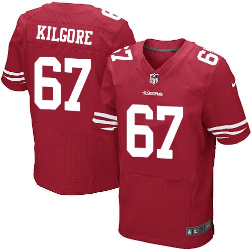 Men's Elite Daniel Kilgore Nike Jersey Red Home - #67 NFL San Francisco 49ers